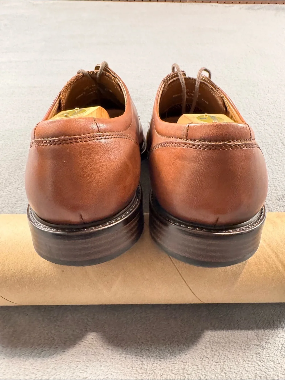Johnston & Murphy Brown Leather Cap-Toe Derbys
